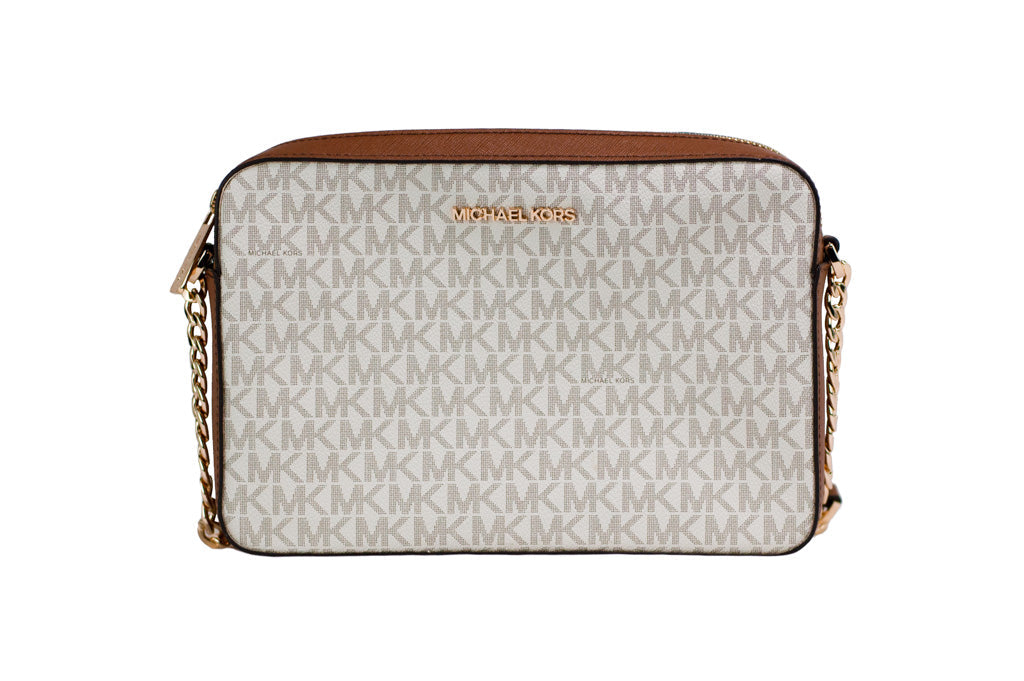 Michael Kors East West crossbody bag in vanilla signature canvas