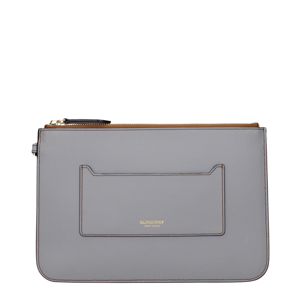 Burberry grey leather clutch bag for men