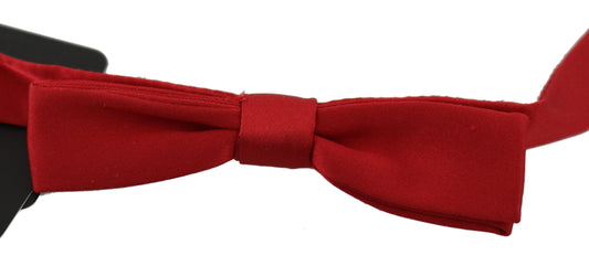 Dolce & Gabbana Red 100% Silk Slim Adjustable Neck Papillon Bow Tie - ClickThatClicks 
