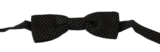 Dolce & Gabbana Black Polka Dots Silk Adjustable Neck Papillon Men Bow Tie - ClickThatClicks 