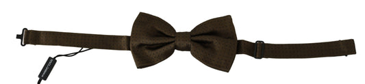 Dolce & Gabbana Brown Polka Dots Silk Adjustable Neck Papillon Men Bow Tie - ClickThatClicks 