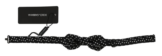 Dolce & Gabbana Black Polka Dots Silk Adjustable Neck Papillon Men Bow Tie - ClickThatClicks 