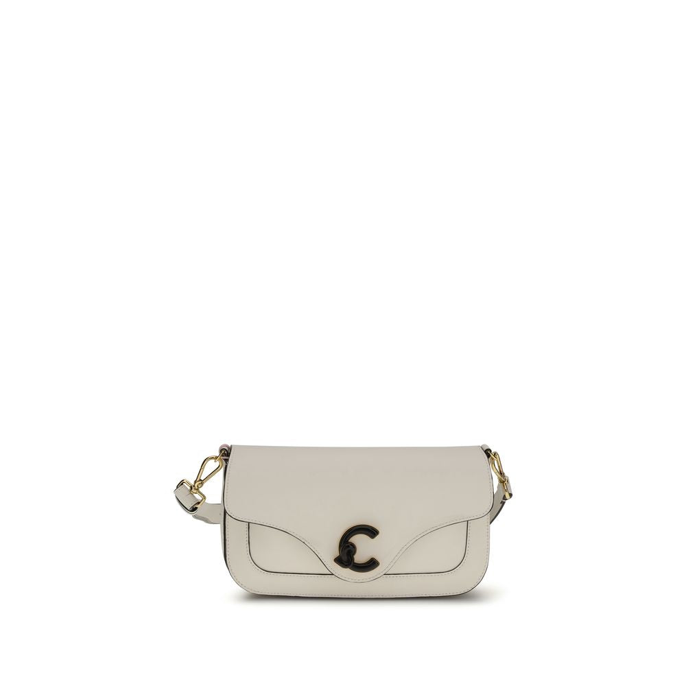 Coccinelle White Calf Leather Bos Taurus Shoulder Bag - ClickThatClicks 