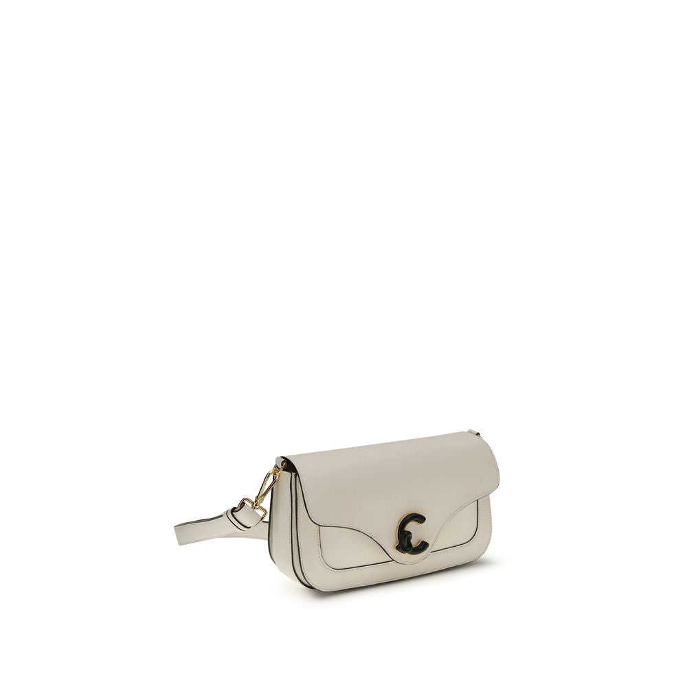 Coccinelle White Calf Leather Bos Taurus Shoulder Bag - ClickThatClicks 