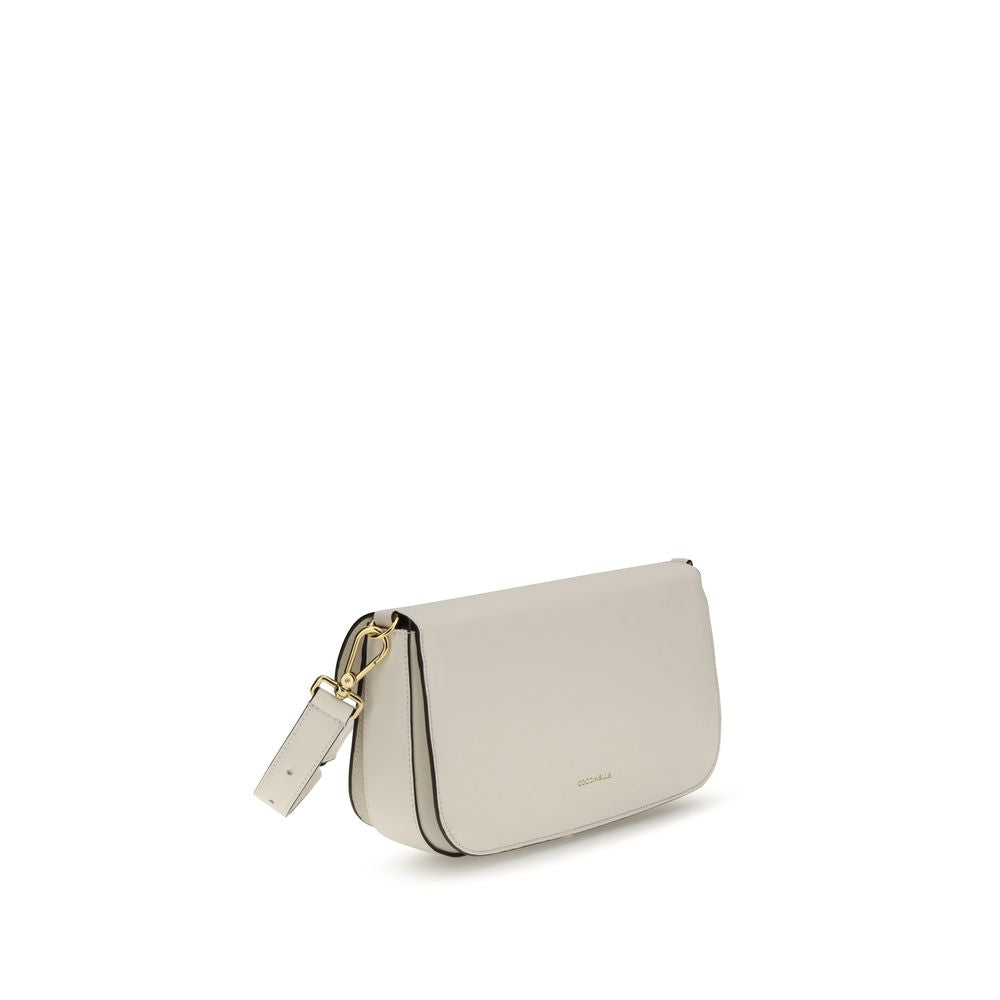 Coccinelle White Calf Leather Bos Taurus Shoulder Bag - ClickThatClicks 