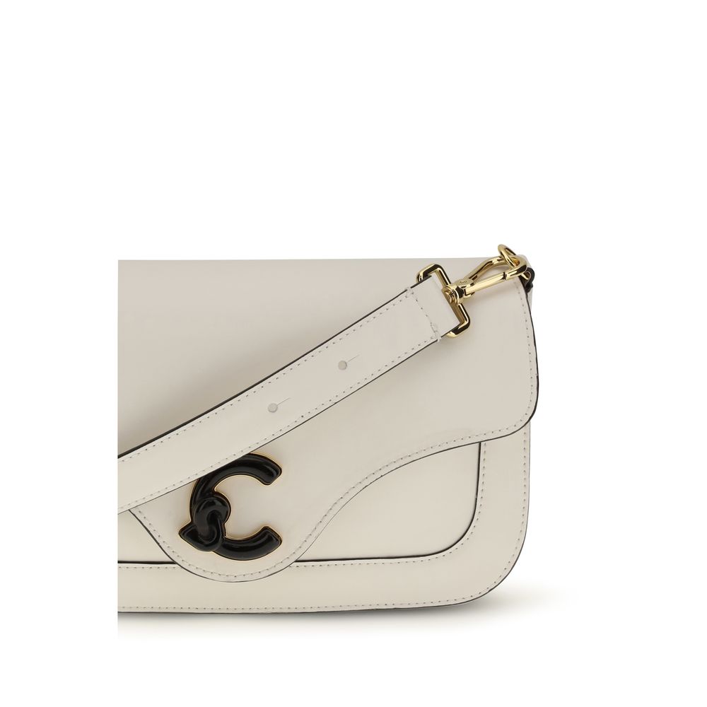 Coccinelle White Calf Leather Bos Taurus Shoulder Bag - ClickThatClicks 