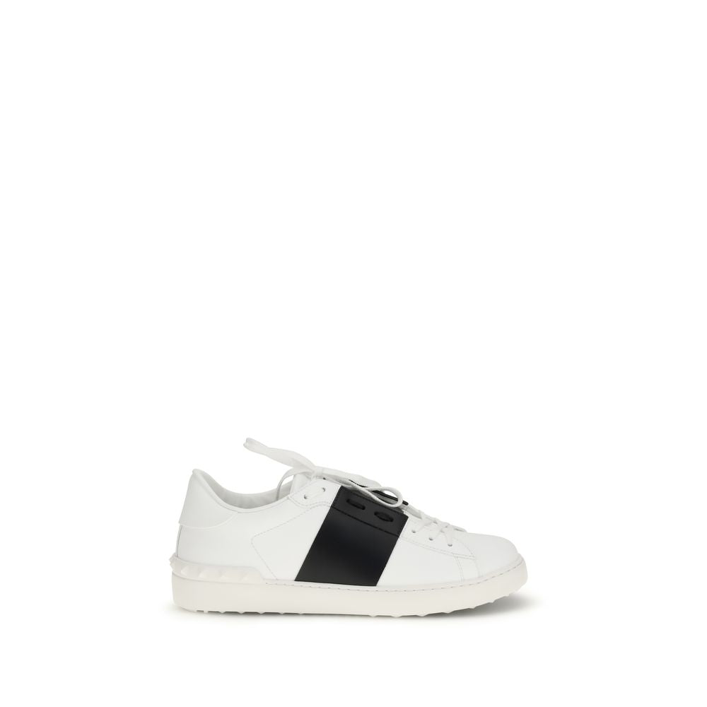 Valentino Garavani White Calf Leather Bos Taurus Low Top Sneakers