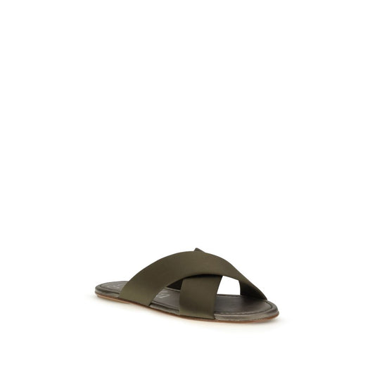 Pedro García Brown Silk Sandals - ClickThatClicks 