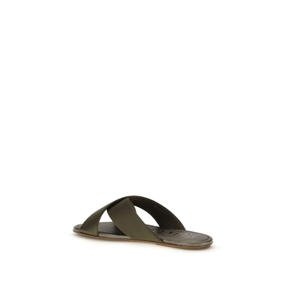 Pedro García Brown Silk Sandals - ClickThatClicks 