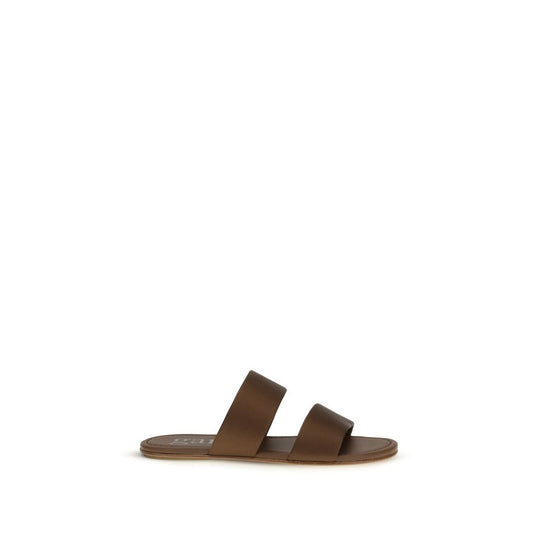 Pedro García Brown Silk Sandals - ClickThatClicks 