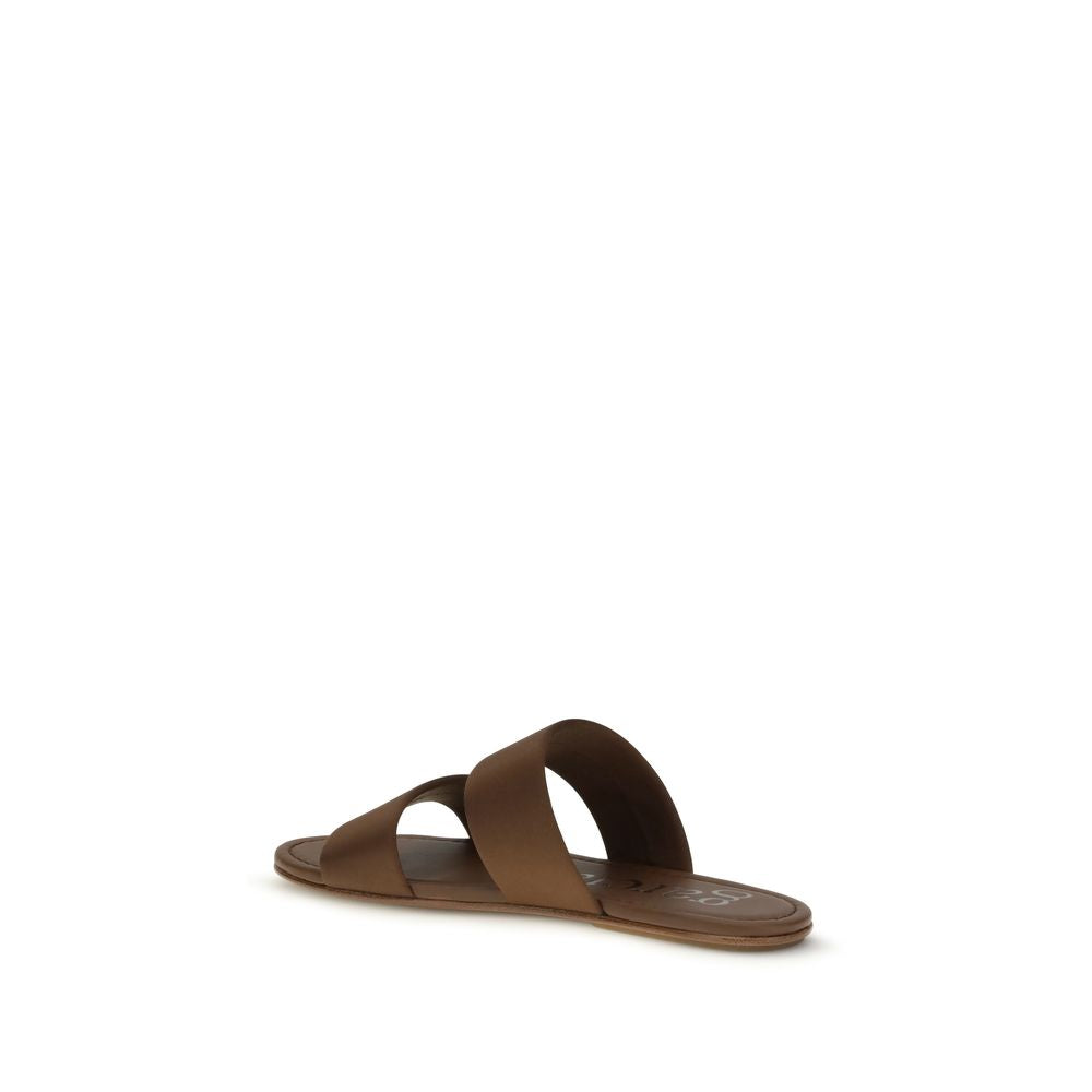 Pedro García Brown Silk Sandals - ClickThatClicks 