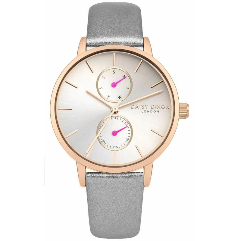 DAISY DIXON Gray Leather Dress Watch