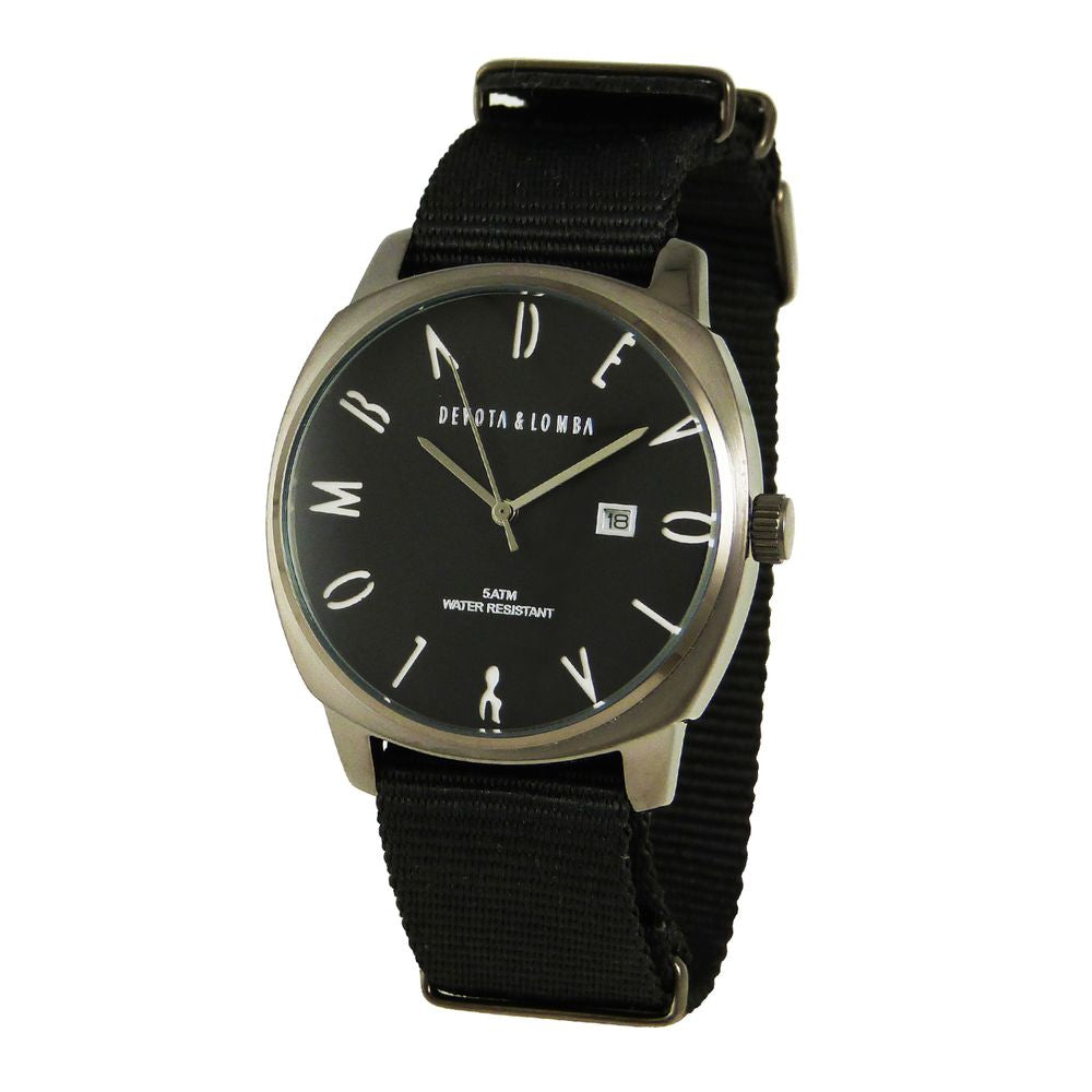 DEVOTA & LOMBA Black Nylon Dress Watch