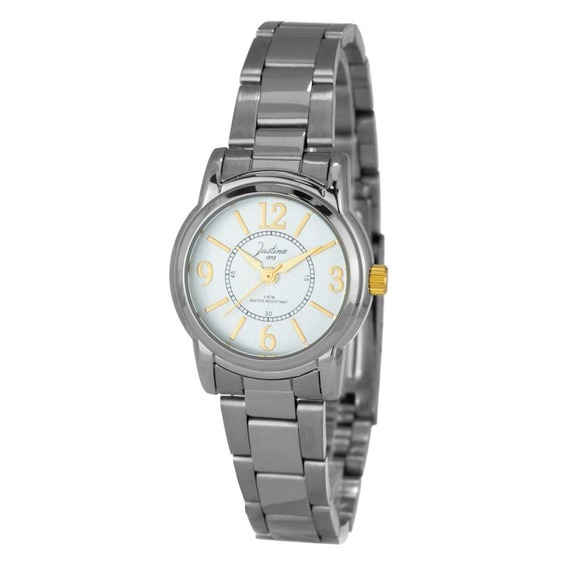 JUSTINA Silver Stainless Steel Dress Watch