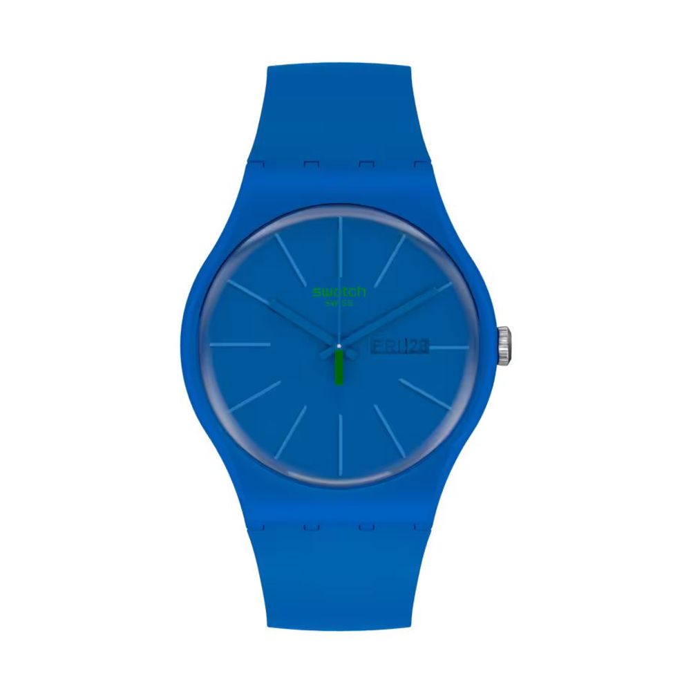 SWATCH Blue Plastic Dress Watch