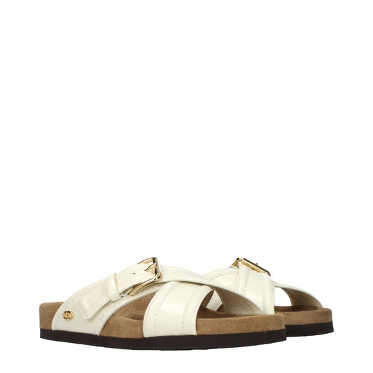 Valentino Garavani Beige Leather Slippers - ClickThatClicks 
