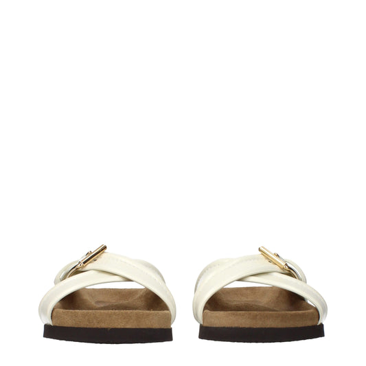 Valentino Garavani Beige Leather Slippers - ClickThatClicks 