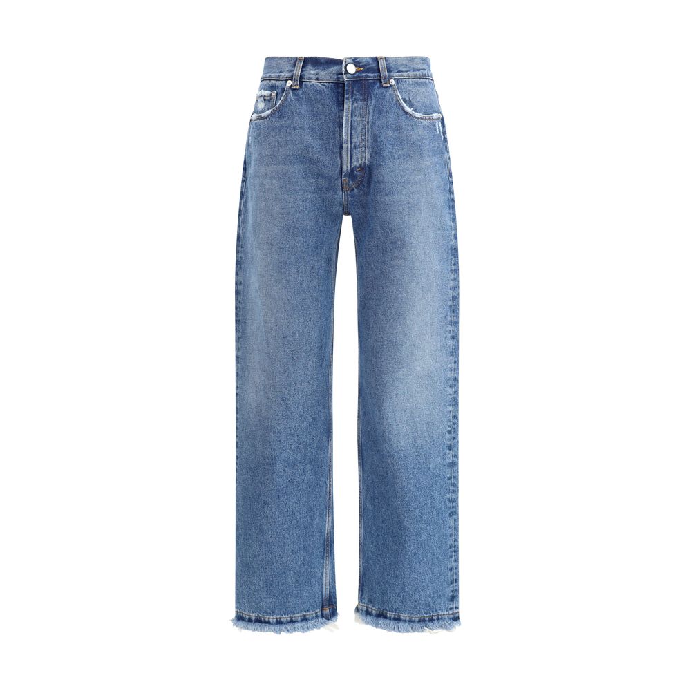SÉFR Blue Cotton Straight-Leg Jeans