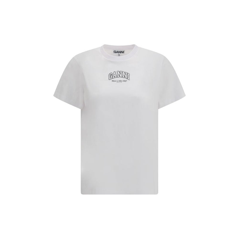Ganni White Cotton T-Shirt