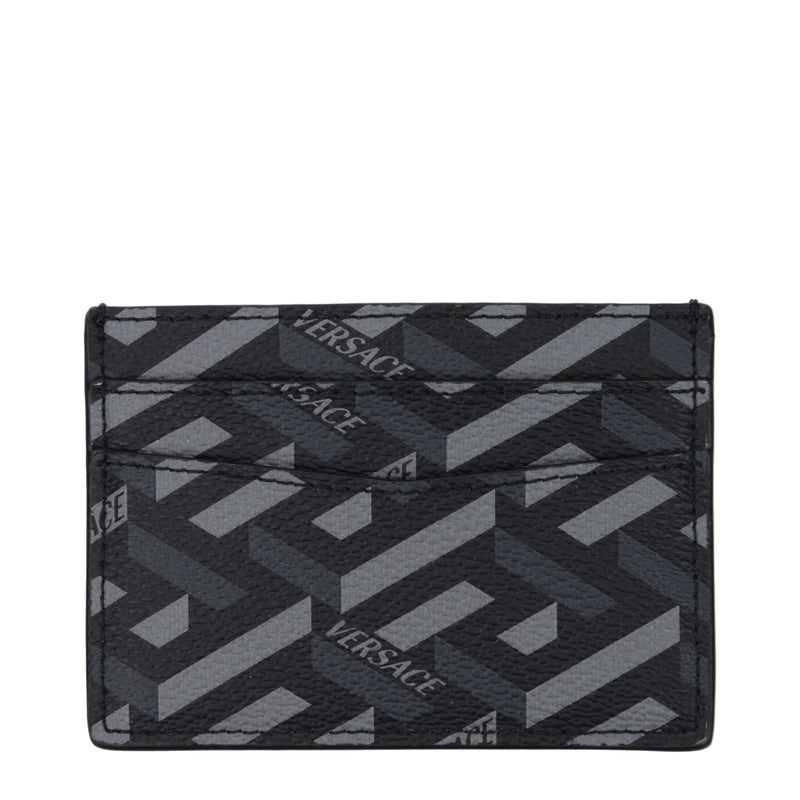 Versace Black Fabric Cardholder