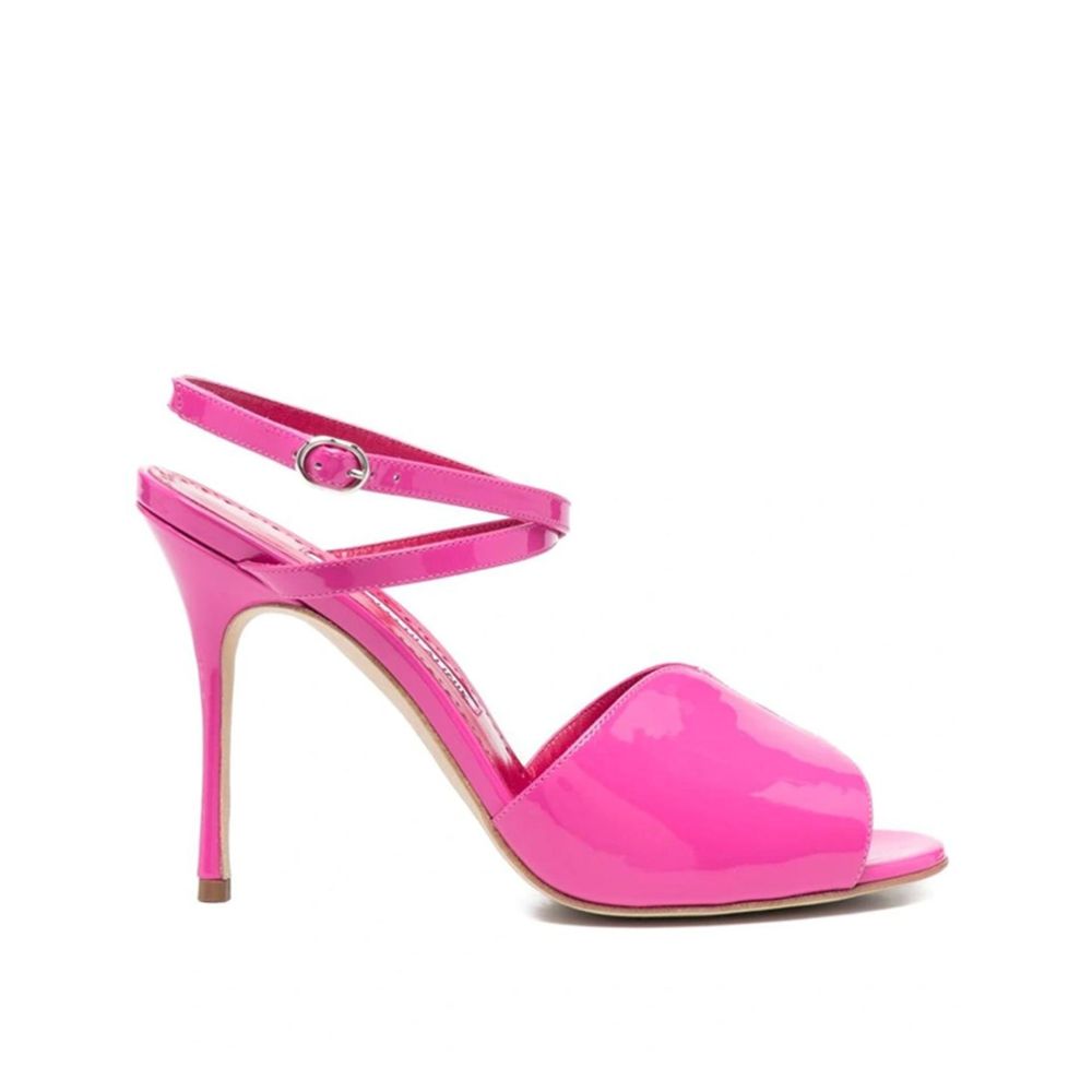 Manolo Blahnik Multicolor Calfskin Stiletto Heel Sandals