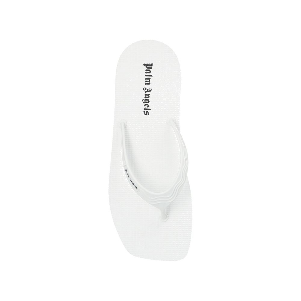 Palm Angels White Rubber Slides - ClickThatClicks 