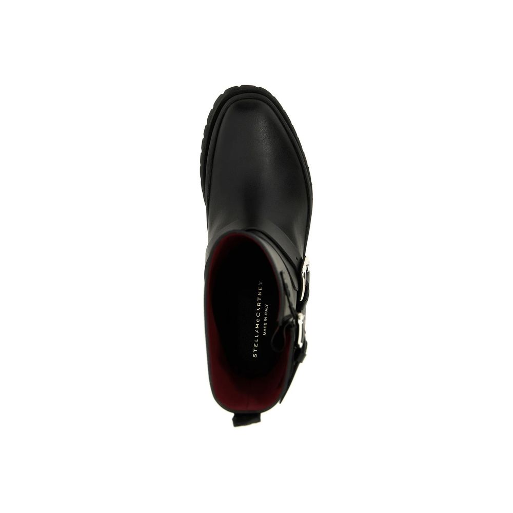 Stella McCartney Black Polyester Lace-Up Boots - ClickThatClicks 