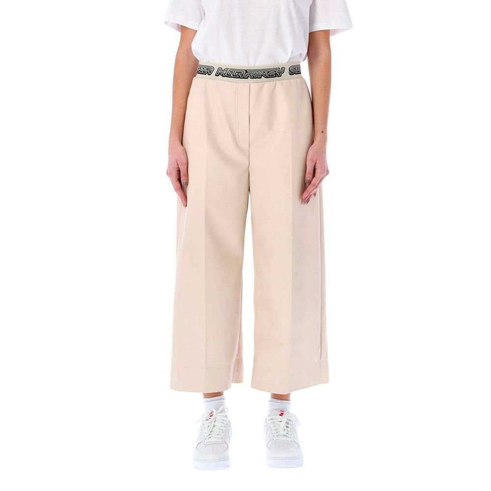 Stella McCartney Beige Viscose Cropped Pants - ClickThatClicks 
