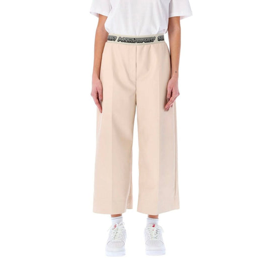 Stella McCartney Beige Viscose Cropped Pants - ClickThatClicks 