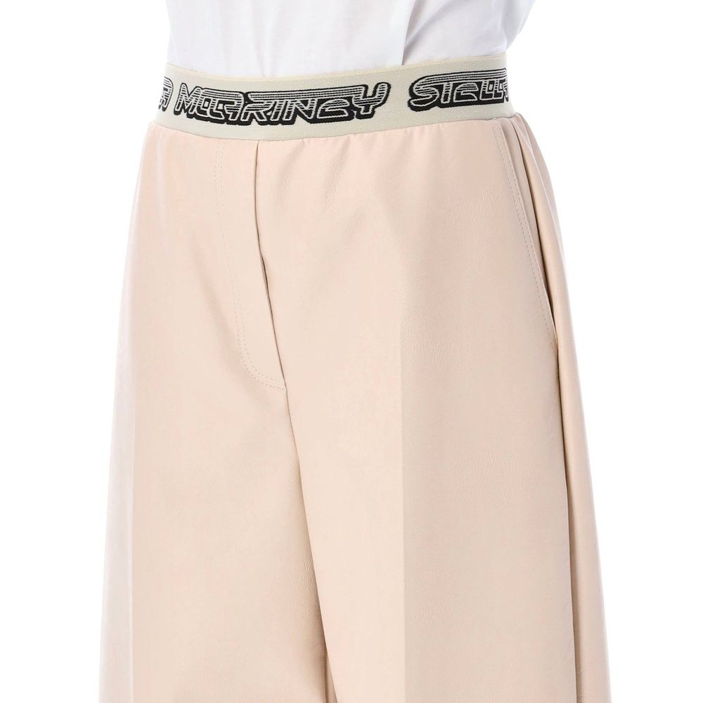 Stella McCartney Beige Viscose Cropped Pants - ClickThatClicks 