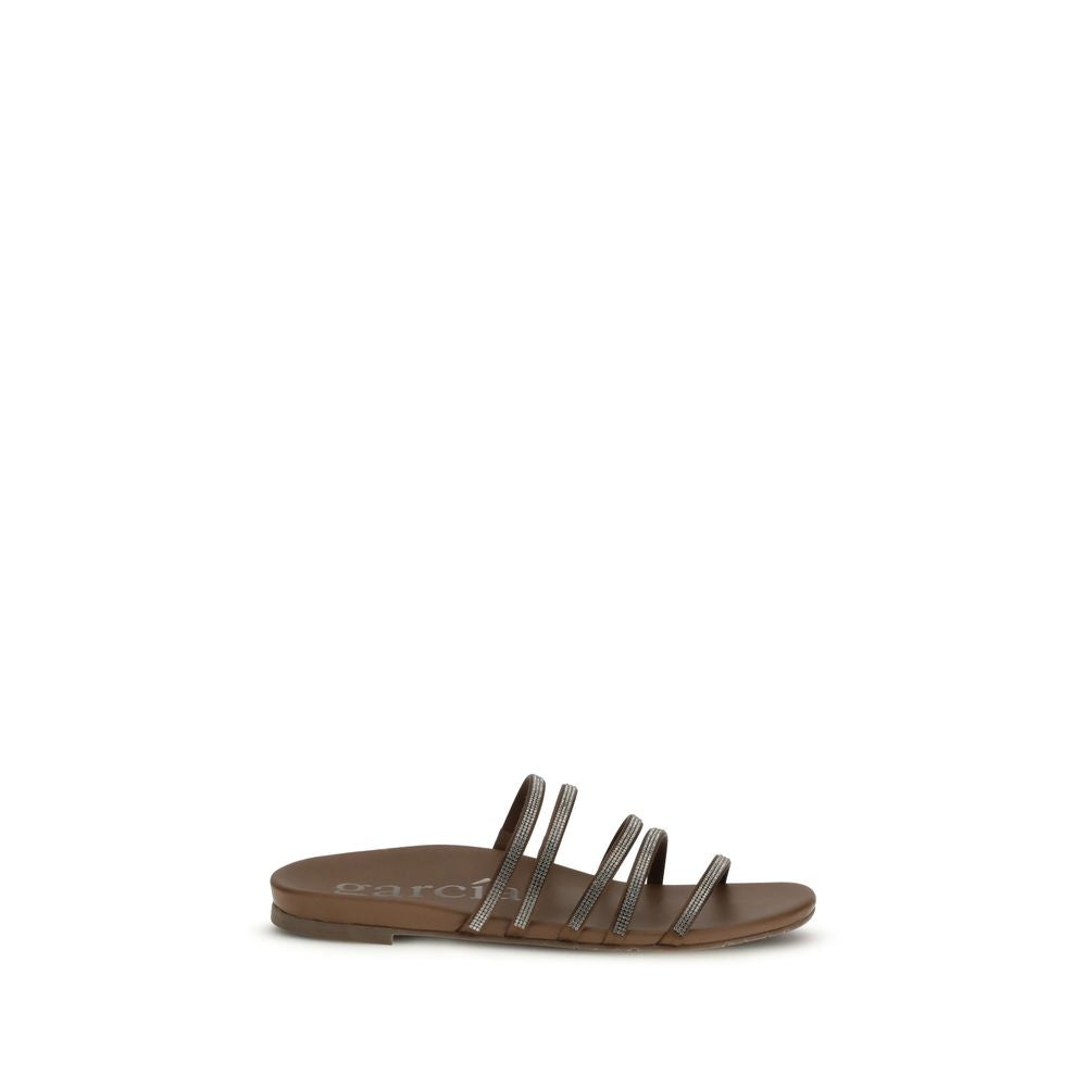 Pedro García Brown Calf Leather Bos Taurus Flip-Flop Sandals - ClickThatClicks 