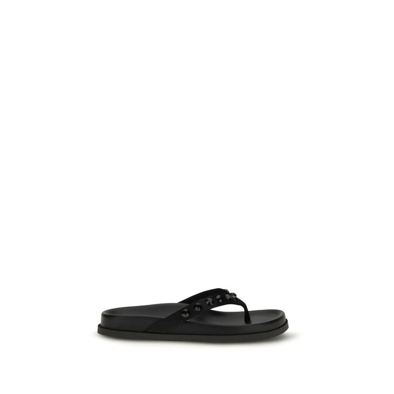 Pedro García Black Rubber Flip-Flop Sandals - ClickThatClicks 