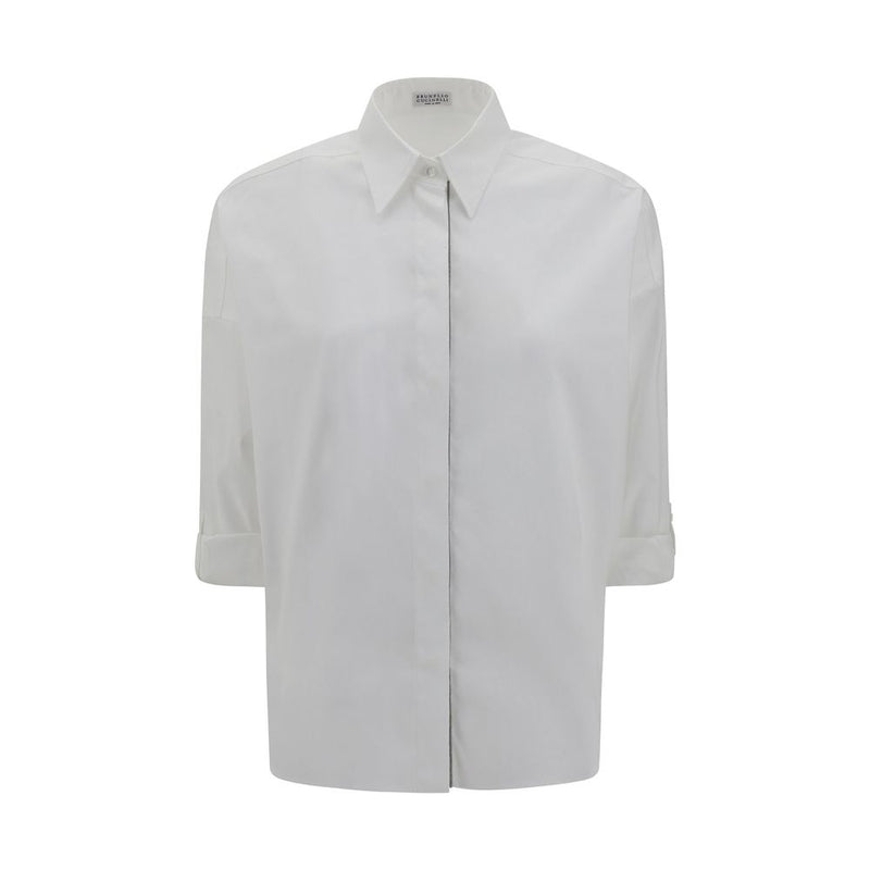 Brunello Cucinelli White Cotton Dress Shirt