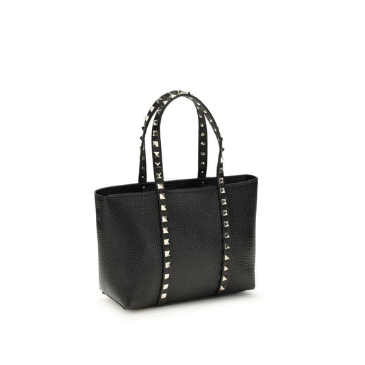Valentino Garavani Black Calf Leather Bos Taurus Shoulder Bag - ClickThatClicks 