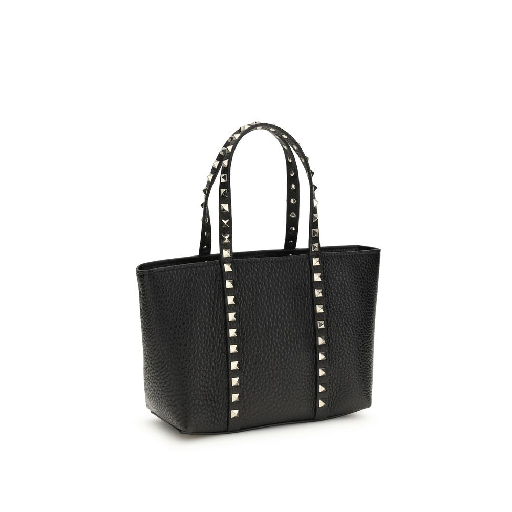 Valentino Garavani Black Calf Leather Bos Taurus Shoulder Bag - ClickThatClicks 