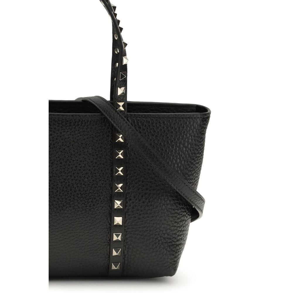 Valentino Garavani Black Calf Leather Bos Taurus Shoulder Bag - ClickThatClicks 