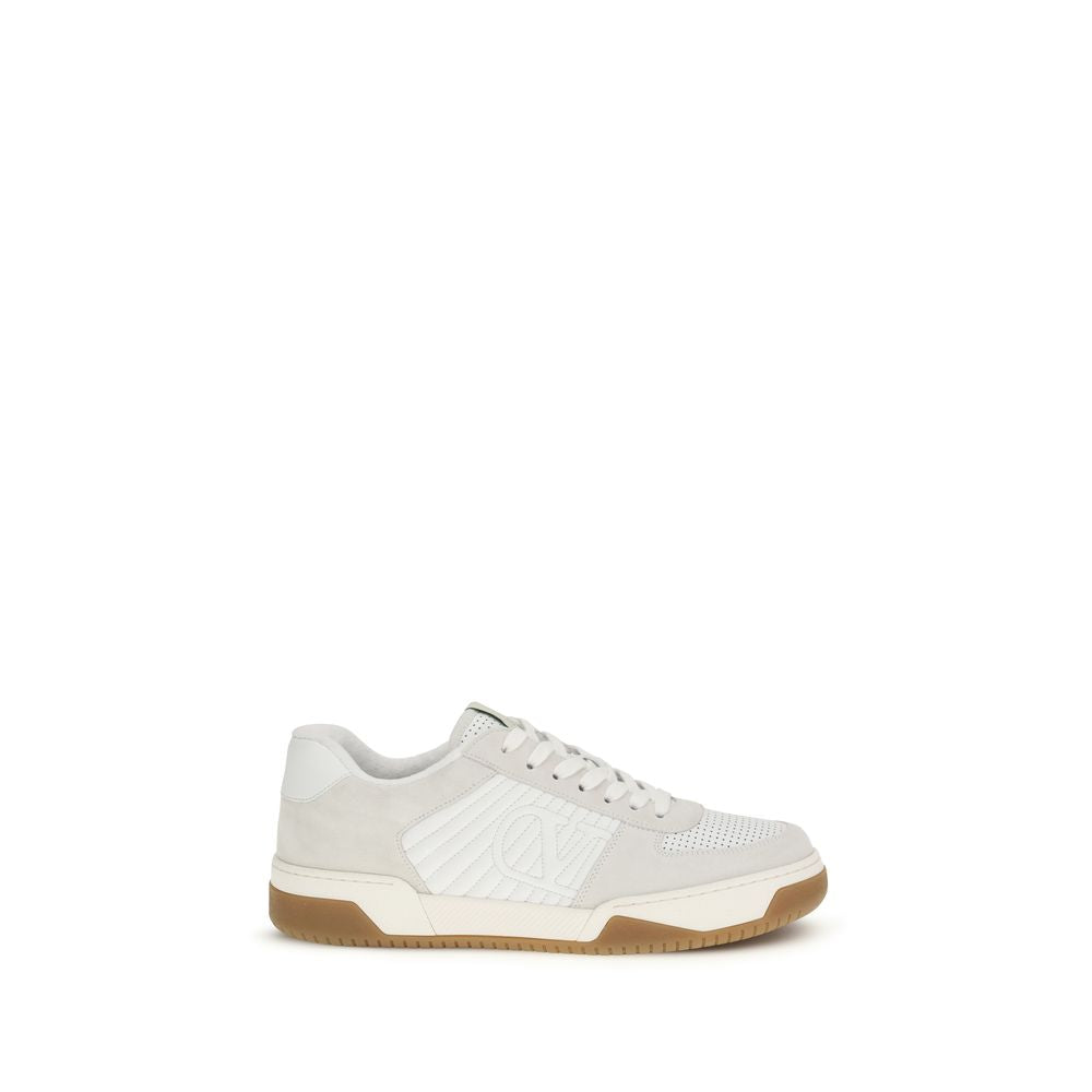 Valentino Garavani White Calf Leather Bos Taurus Athletic Sneakers - ClickThatClicks 