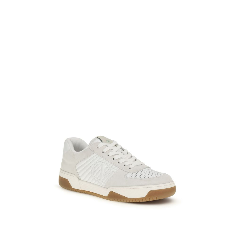 Valentino Garavani White Calf Leather Bos Taurus Athletic Sneakers - ClickThatClicks 