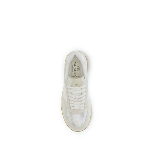 Valentino Garavani White Calf Leather Bos Taurus Athletic Sneakers - ClickThatClicks 