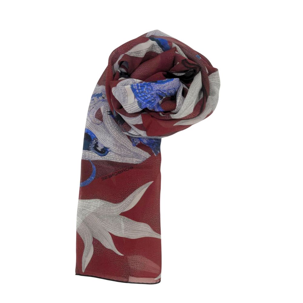 Borbonese Red Silk Women Scarf - ClickThatClicks 
