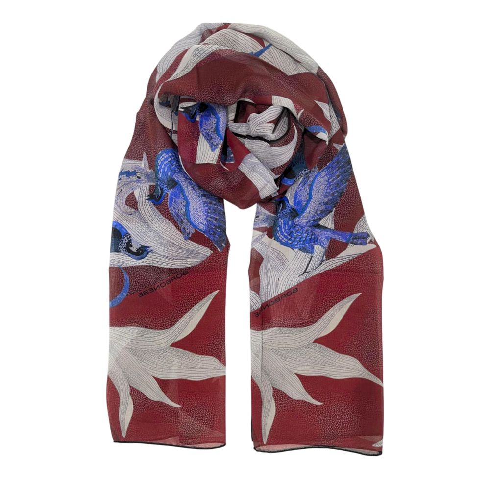 Borbonese Red Silk Women Scarf - ClickThatClicks 