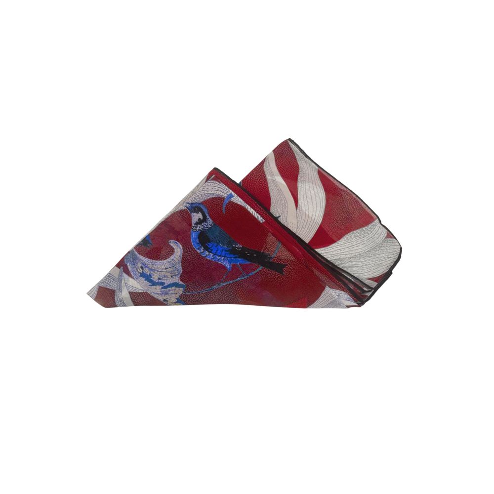 Borbonese Red Silk Women Scarf - ClickThatClicks 