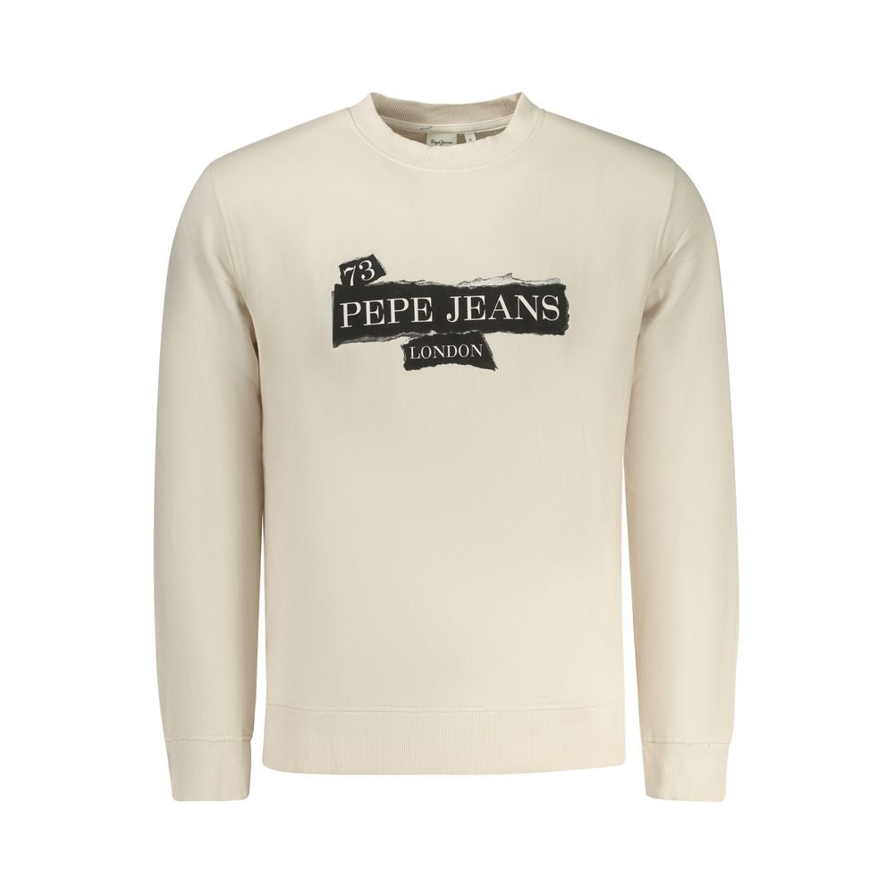 Pepe Jeans Beige Cotton Men Sweatshirt - ClickThatClicks 