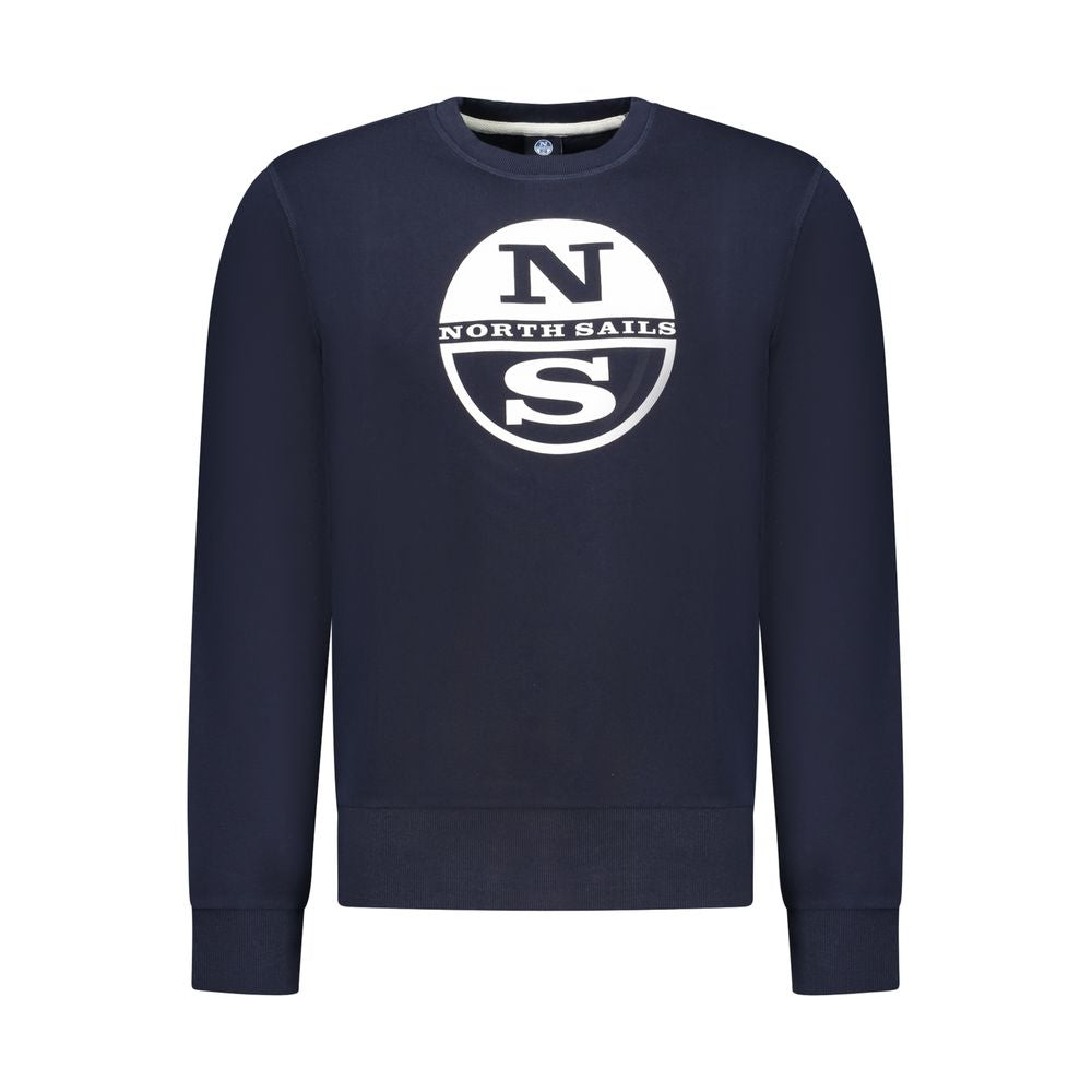 North Sails Blue Cotton Men Sweatshirt - ClickThatClicks 