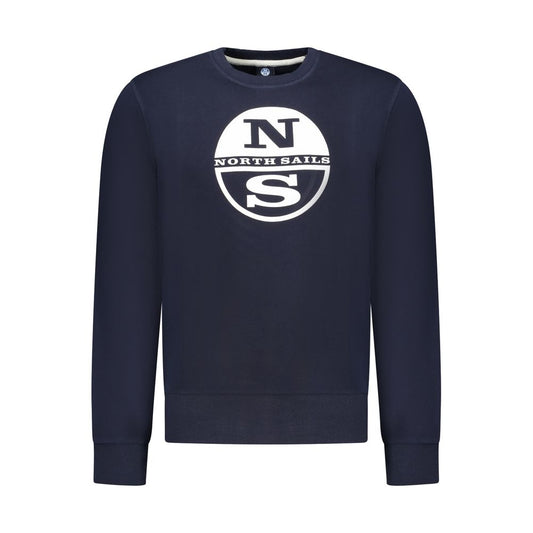 North Sails Blue Cotton Men Sweatshirt - ClickThatClicks 