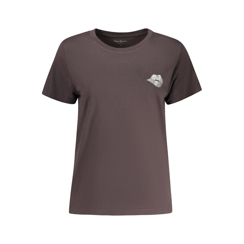 Pepe Jeans Black Cotton Women T-Shirt - ClickThatClicks 