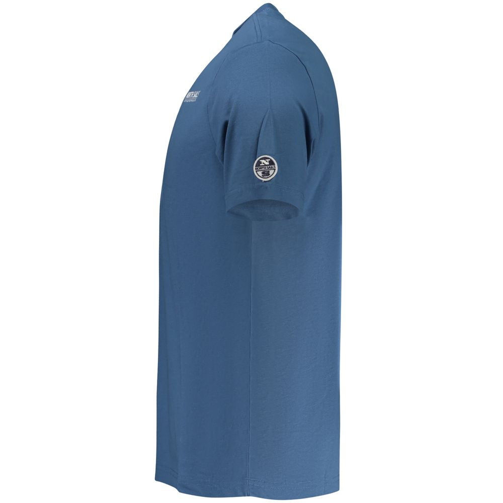 North Sails Blue Cotton Men T-Shirt - ClickThatClicks 