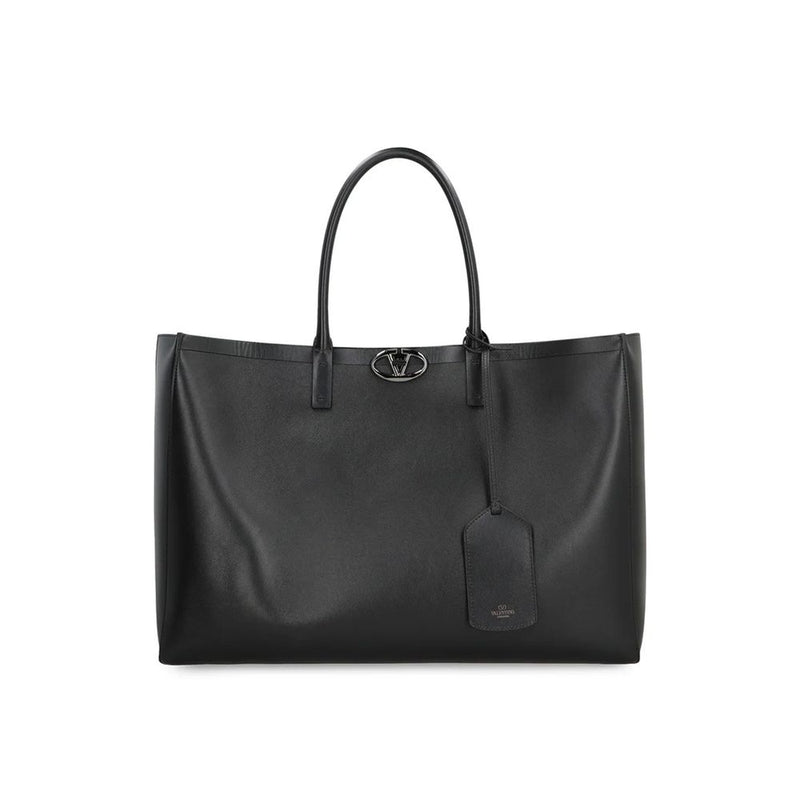 Valentino Garavani Black Calfskin Tote Bag