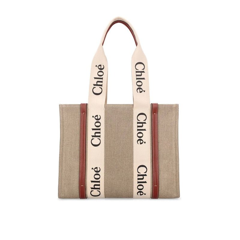 Chloé Beige Linen Tote Bag