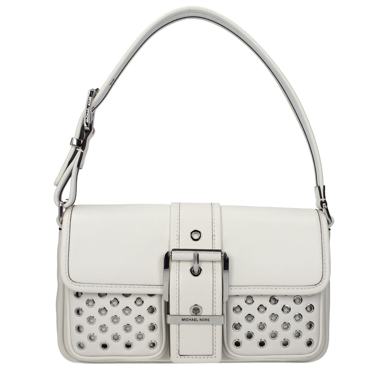 Michael Kors White Leather Shoulder Bag